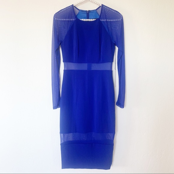 NWT JayGodfrey Sheer Panel Crepe Sheath Dress - Picture 3 of 13